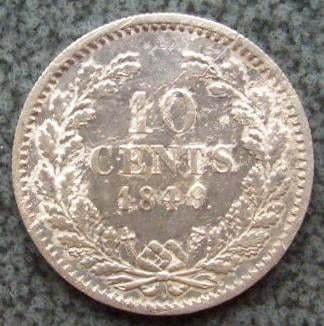 Zilveren dubbeltje: - 10 cent 1849. - Bodemvondst.-, Verzenden, Zilver, 10 cent, Losse munt