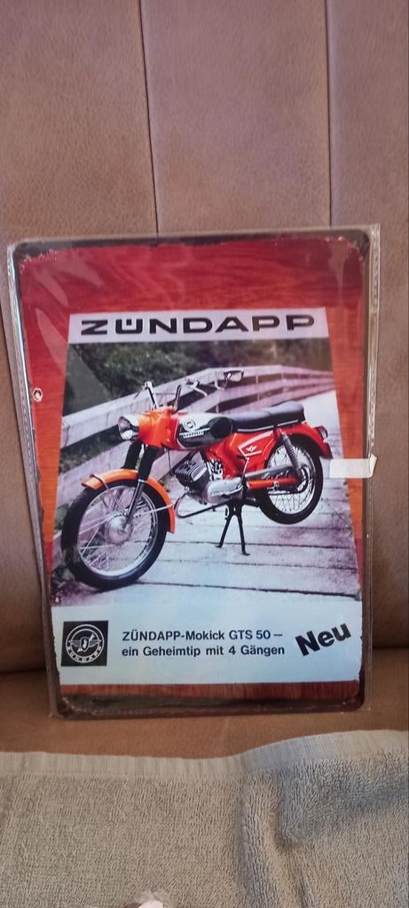 Zündapp Mokick GTS 50 Reclamebord - Nieuwstaat, Ophalen of Verzenden, Nieuw, Reclamebord