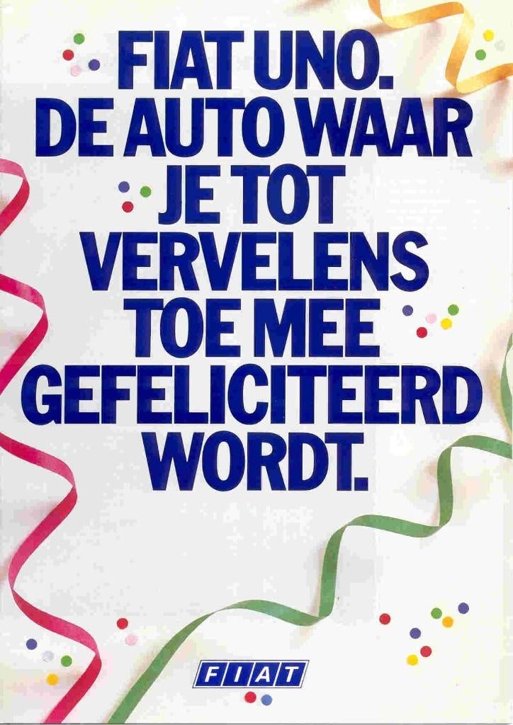 Fiat Uno (mei 1986), Ophalen of Verzenden, Nieuw, Overige merken