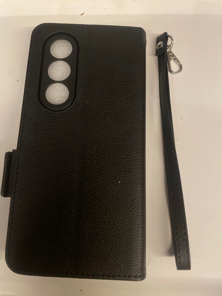 Zwart Telefoonhoesje met Klaphoes en Polsbandje, Telecommunicatie, Ophalen, Nieuw, Overige modellen, Hoesje of Tasje