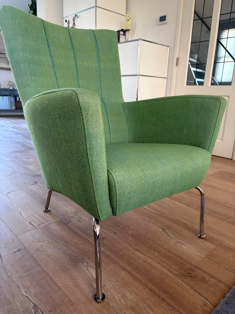 2 Topform fauteuils met hocker, Huis en Inrichting, Gebruikt, Minder dan 75 cm, Ophalen of Verzenden, 75 tot 100 cm