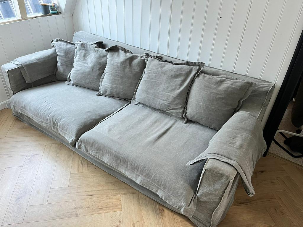 Loods 5 bank grijs, Ophalen, Gebruikt, Driepersoons, 75 tot 100 cm