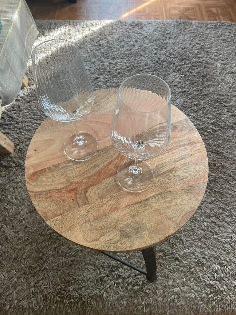 Industriële bijzettafel / wijntafeltje, Huis en Inrichting, Tafels | Bijzettafels, Minder dan 55 cm, Gebruikt, Metaal of Aluminium