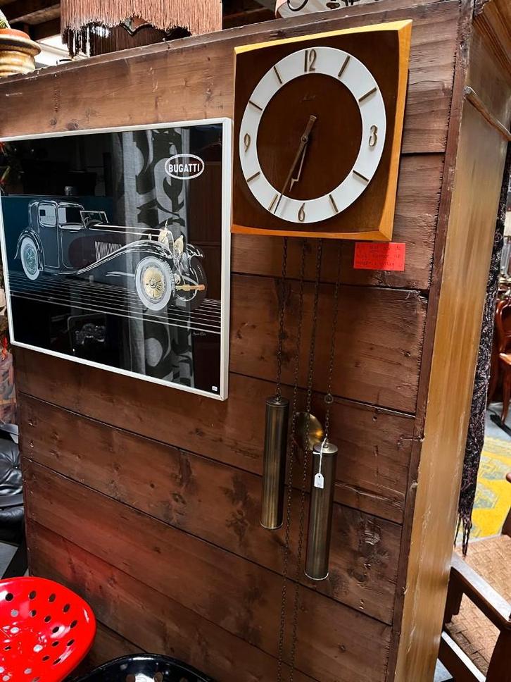 48) Een echte retro wandklok., Huis en Inrichting, Woonaccessoires | Klokken, Gebruikt, Wandklok, Analoog, Ophalen