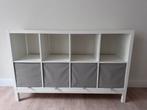 IKEA Kallax kast incl onderstel en 4 bakken, Huis en Inrichting, Kasten | Boekenkasten, Ophalen, 100 tot 150 cm, Zo goed als nieuw
