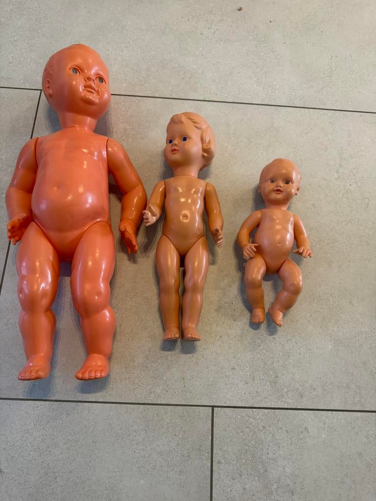 Vintage Babypoppen Set - 3 Stuks, Ophalen of Verzenden, Gebruikt, Babypop
