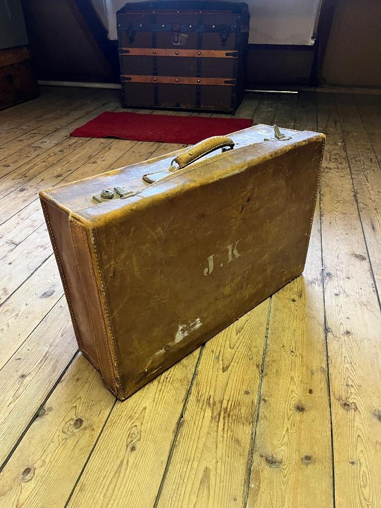 lederen koffer, Sieraden, Tassen en Uiterlijk, Koffers, Ophalen, Gebruikt, 50 tot 60 cm, Leer