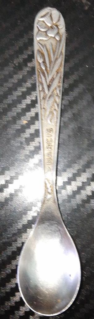 theelepeltje narcis, Ophalen of Verzenden, Gebruikt, Metaal, Bestek