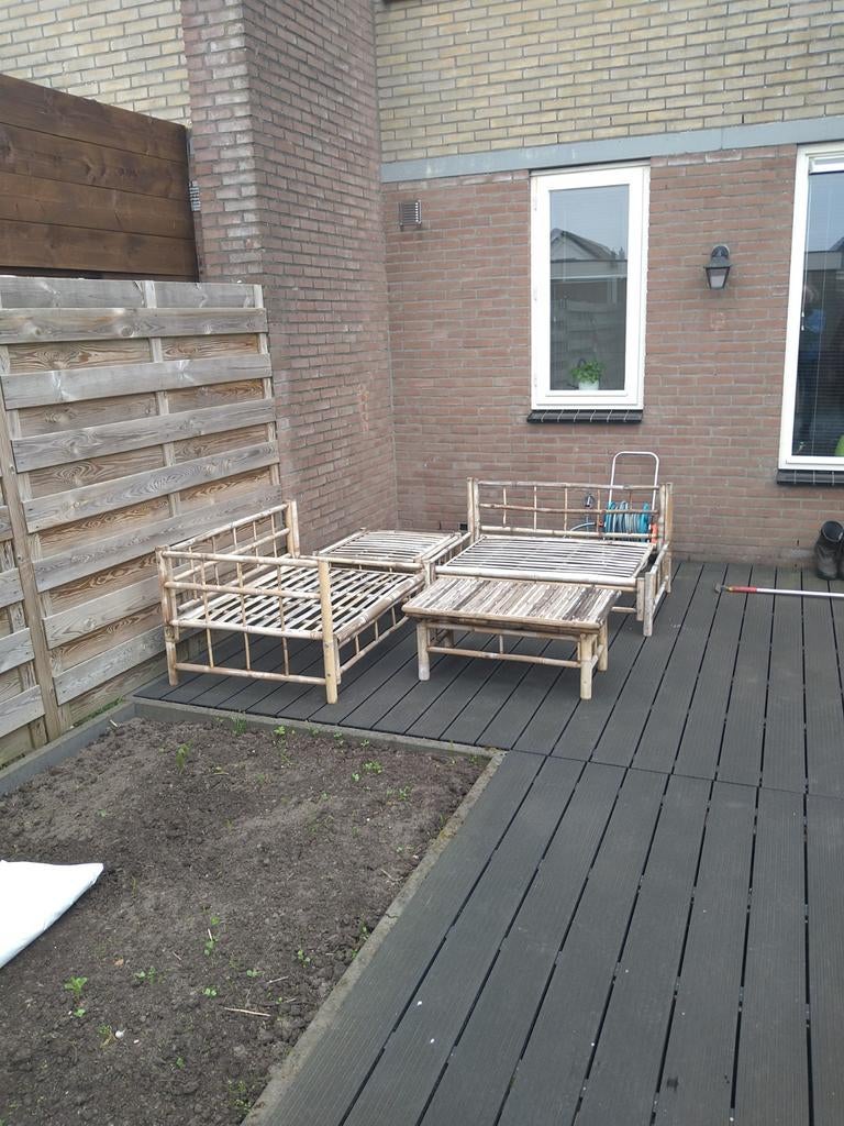 Bamboe tuinset met kussens, Ophalen of Verzenden