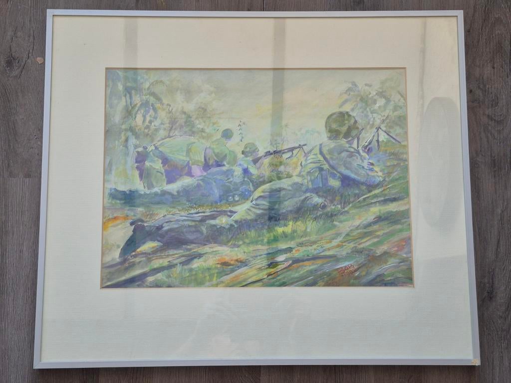 Aquarel Bob Snackers - Vuurcontact, Ophalen