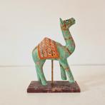 Oud indiaas beeldje Kameel beeld houten beeld houtsnijwerk, Ophalen of Verzenden, Gebruikt, Dier
