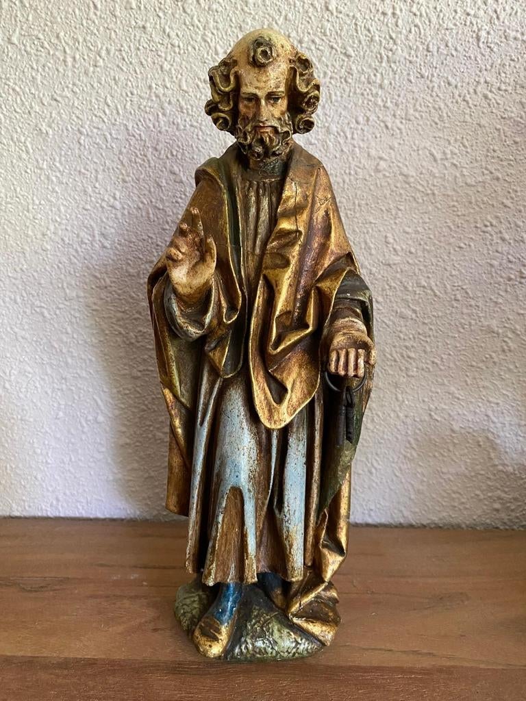 Antiek beeld De Apostel Petrus - Gebroeders Paridon, Antiek en Kunst, Ophalen of Verzenden