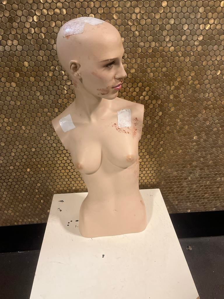 Buste etalagepop met gebruikssporen, Verzamelen, Poppen, Ophalen, Gebruikt, Pop