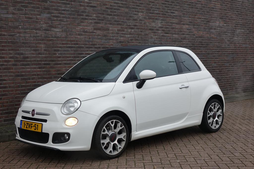 Fiat 500C 0.9 TwinAir Turbo 500S Sport, Airco Super leuke ca, Euro 6, Cabriolet, Leder en Stof, Wit