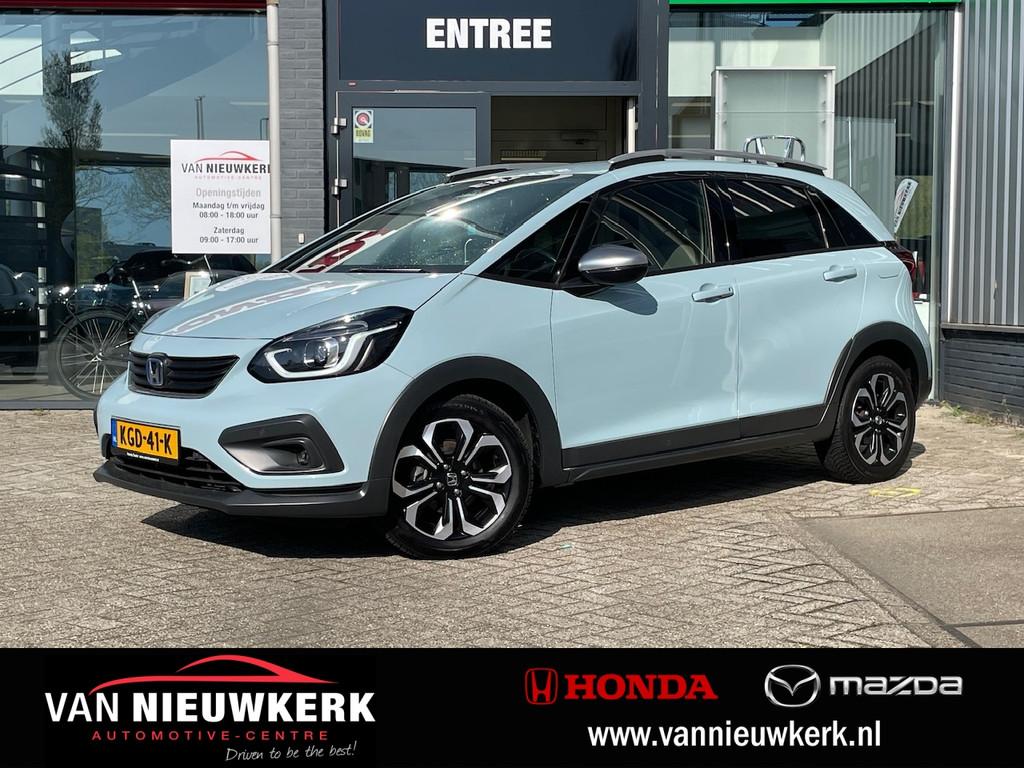 HONDA Jazz 1.5 e:HEV Hybrid Automaat Crosstar | Navi | Carpl, Auto's, Honda, Stof, 4 cilinders, Blauw, Bedrijf