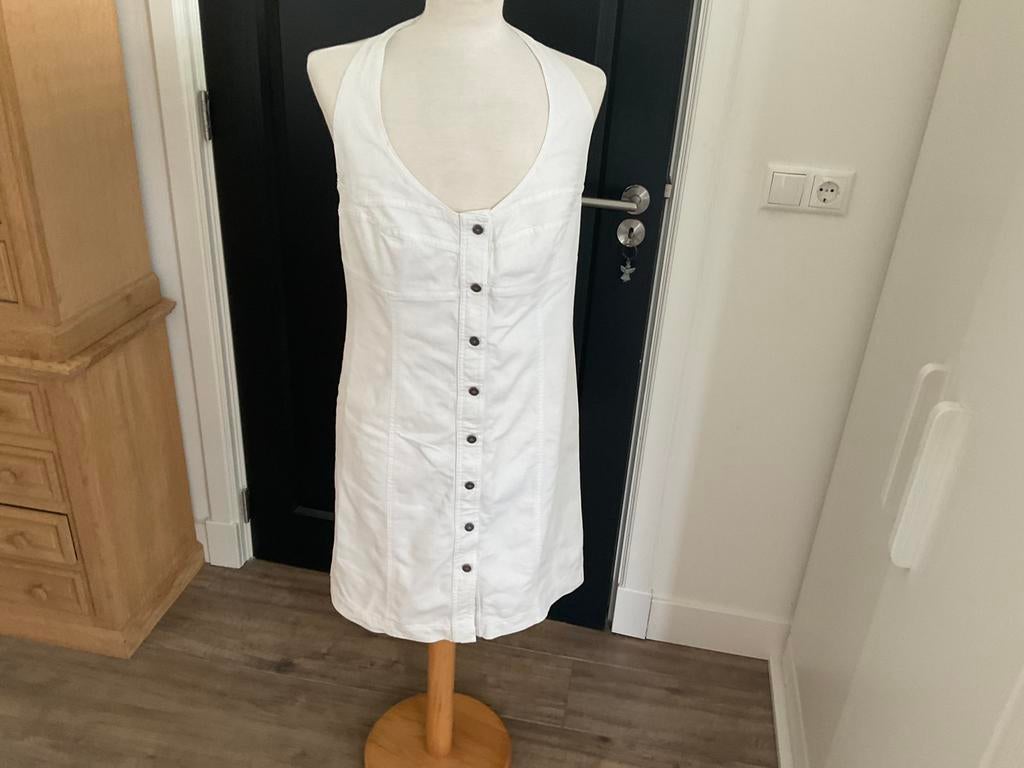 Zomerjurk, jeansjurkje, merk Gafair, wit, denim, maat 42, Wit, Maat 42/44 (L), Ophalen of Verzenden, Zo goed als nieuw