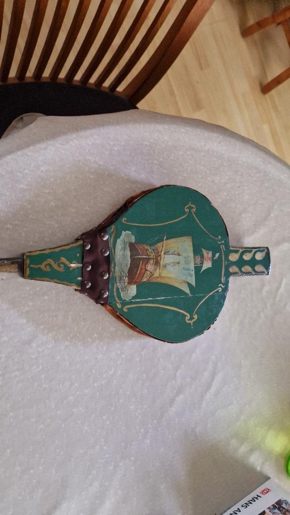 brocante beschilderde blaasbalg, Ophalen of Verzenden