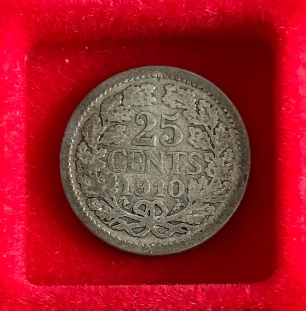 VERSCHILLENDE JAREN 25 cent Wilhelmina 'Hermelijnen Mantel', Postzegels en Munten, Munten | Nederland, Ophalen, Zilver, 25 cent