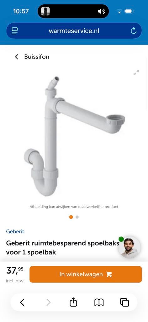 Geberit spoelbaksifon, Ophalen, Zo goed als nieuw, Toilet