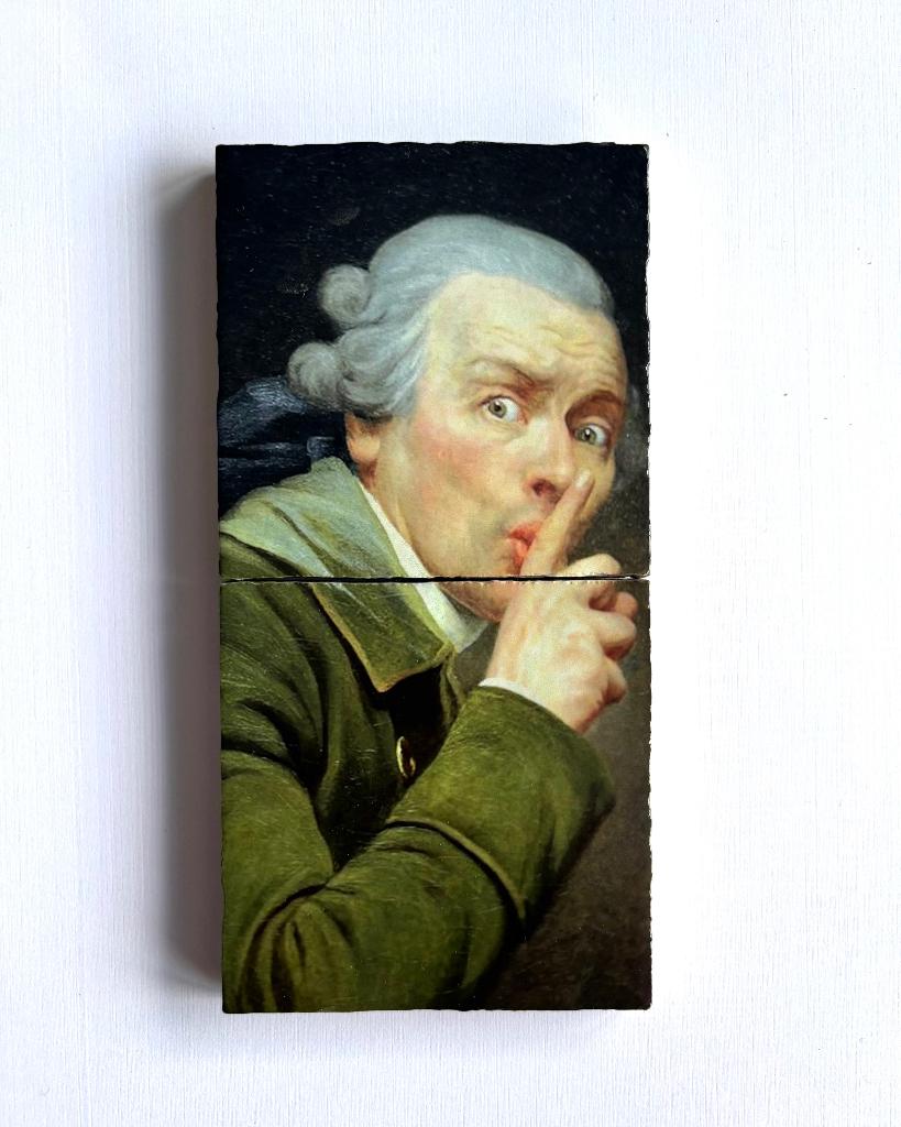 tegeltjes Tweeluik met opdruk klassiek schilderij Sssshhtt, Ophalen of Verzenden