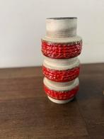 Vintage West-Duitse Fat Lava Vaas - Rood & Wit, Antiek en Kunst, Ophalen