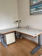 Zettoe jaren 70 hoekbureau houten rand bijpassend ladenblok, Ophalen, Zo goed als nieuw