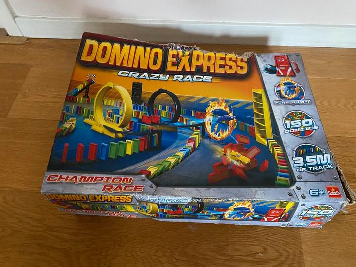 Domino express crazy race, Kinderen en Baby's, Speelgoed | Bouwstenen, Gebruikt, Overige merken, Ophalen of Verzenden