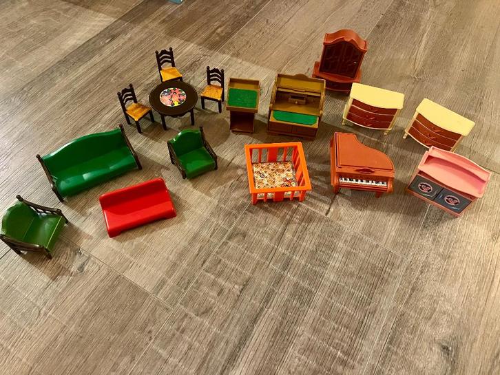 Vintage Jean Hoefler poppenhuis woonkamer meubilair meubels, Verzamelen, Poppenhuizen en Toebehoren, Gebruikt, Gebruiksvoorwerp