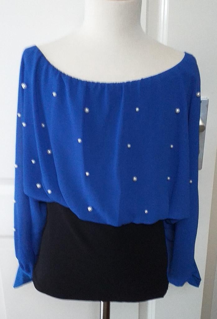 Top Lange Mouw Kobalt blauw Zwart 34 36 38 Nieuw ( Jool ), Kleding | Dames, Tops, Blauw, Nieuw, Ophalen of Verzenden, Lange mouw