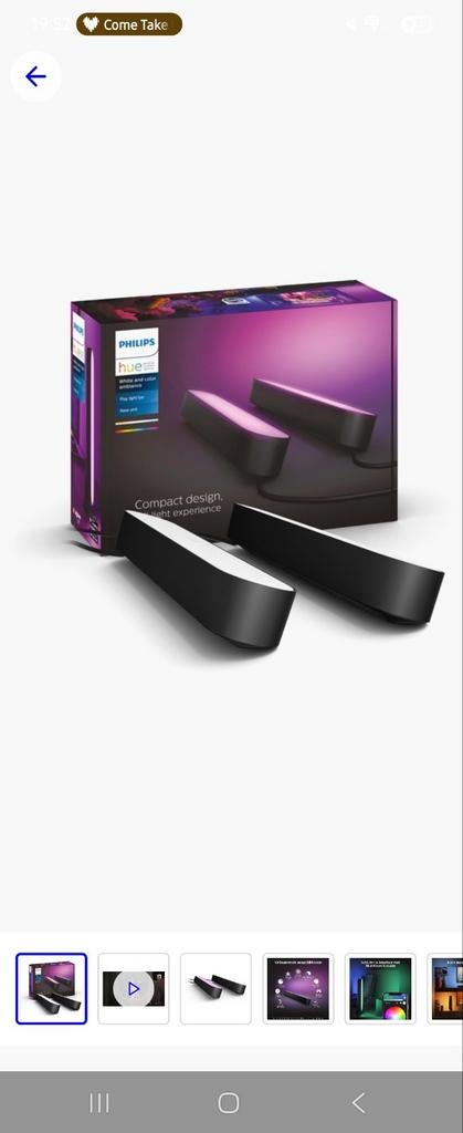 Philips Hue Play Light bar - 4 stuks, Ophalen of Verzenden, Zo goed als nieuw, Modern, Gaming, Ambiance