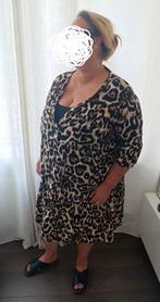 ZOMER26 korte jurk stroken boho style panterprint mt50/52, Ophalen of Verzenden, Zo goed als nieuw, Bruin, Boven de knie