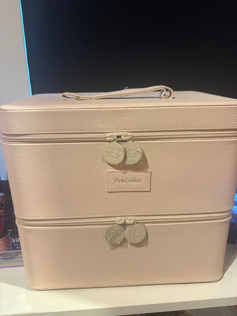 Pink gellac flesjes-koffer-displays, Sieraden, Tassen en Uiterlijk, Overige kleuren, Ophalen of Verzenden, Zo goed als nieuw, Handen en Nagels