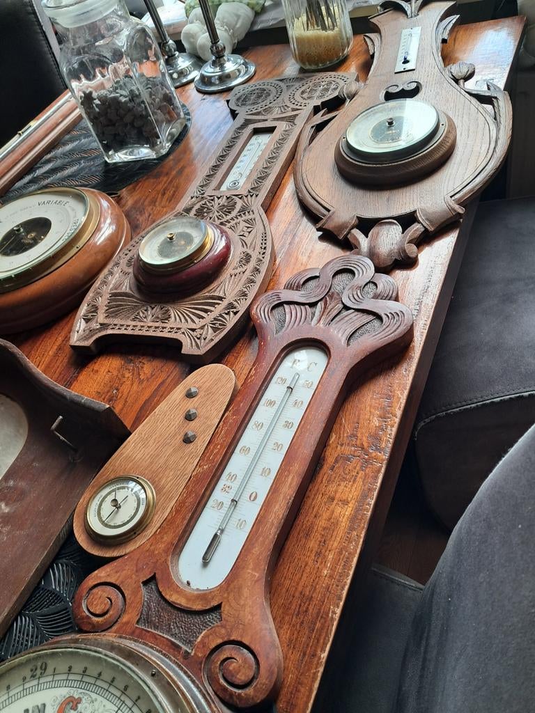 Antieke barometers en weerstations - Diverse modellen, Ophalen of Verzenden, Gebruikt, Barometer