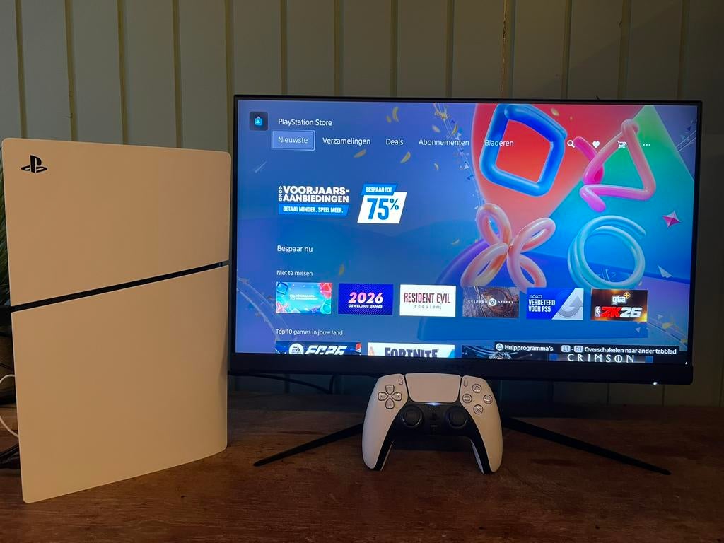Playstation 5 - Digital Edition met MSI Optix G241 Monitor, Ophalen of Verzenden, Zo goed als nieuw