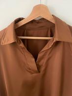 Blouse van glansstof 1 maat, Ophalen of Verzenden, Zo goed als nieuw, Maat 38/40 (M), Bruin