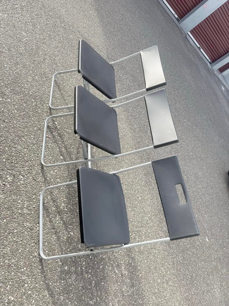 Klapstoelen te huur - Ideaal voor elk evenement, Gebruikt, Zwart, Ophalen of Verzenden, Metaal