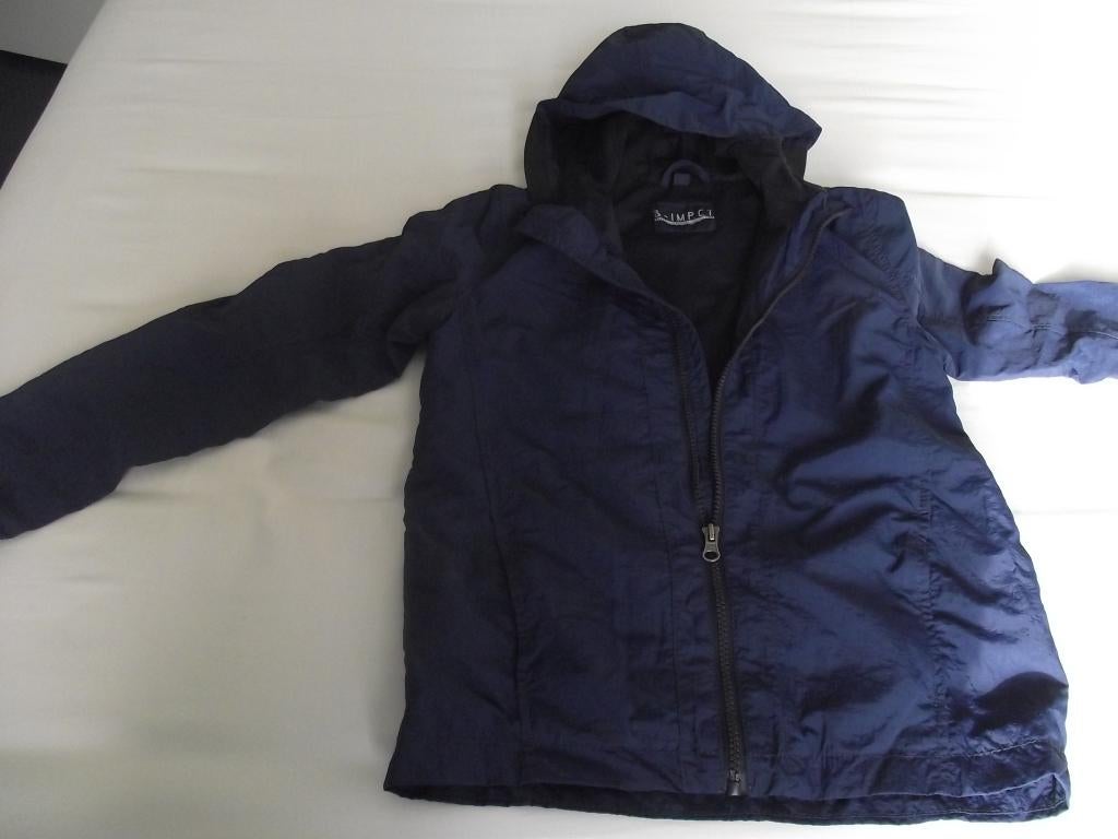 blauw zomerjasje met capuchon regenjas Pocopiano maat 152, Zo goed als nieuw, Jongen, Jas, Pocopiano
