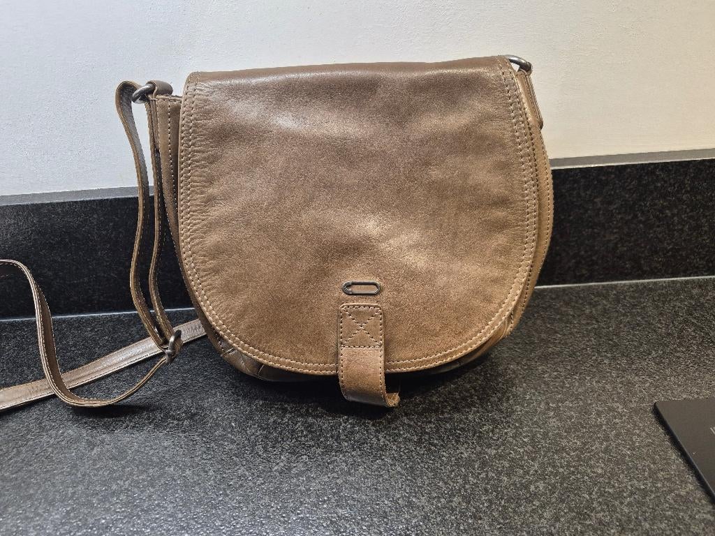 groene leren schoudertas, Ophalen, Zo goed als nieuw, Groen, Overige merken