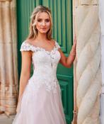 Trouwjurk blush maat 40 off the shoulder, Ophalen of Verzenden, Zo goed als nieuw, Wit, Trouwjurk