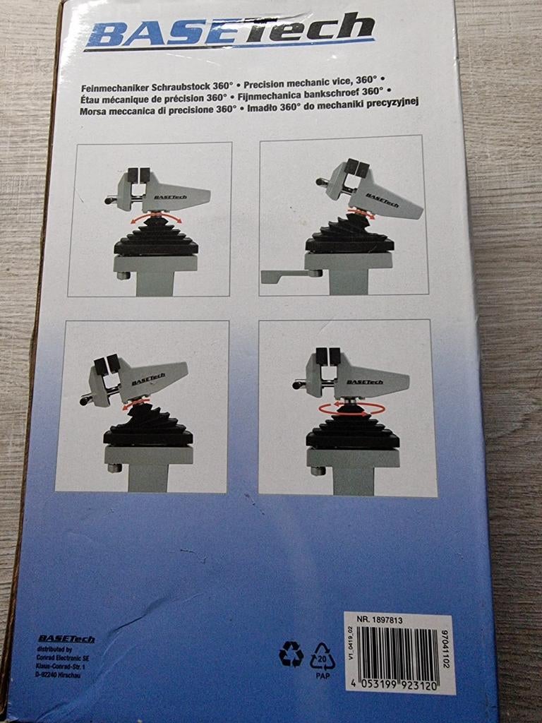 BASETech Precisie bankschroef 360 draaibaar, Ophalen of Verzenden, Nieuw