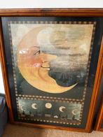 David Carter Brown – Zon & Maan – folk art – ingelijst, Ophalen
