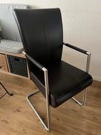 Set van 6 lederen eetkamerstoelen, Ophalen, Gebruikt, Bruin, Tijdloos, Modern