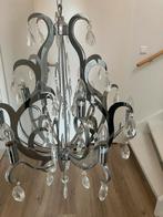 Moderne kroonluchter met kristallen, Huis en Inrichting, Lampen | Kroonluchters, Ophalen, Zo goed als nieuw, Metaal