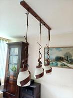 Hanglamp Edilson Pierre met drie pendels, Huis en Inrichting, Lampen | Hanglampen, Ophalen, Gebruikt, Glas, 75 cm of meer