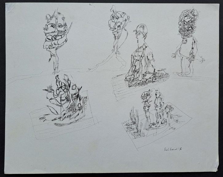 Rob Roesink - Pentekeningen, 1976, Antiek en Kunst, Kunst | Tekeningen en Foto's, Ophalen of Verzenden