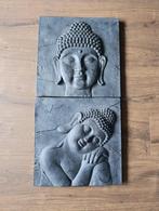 Boeddha wandpanelen/wanddecoratie 2x, Huis en Inrichting, Woonaccessoires | Boeddhabeelden, Ophalen, Gebruikt