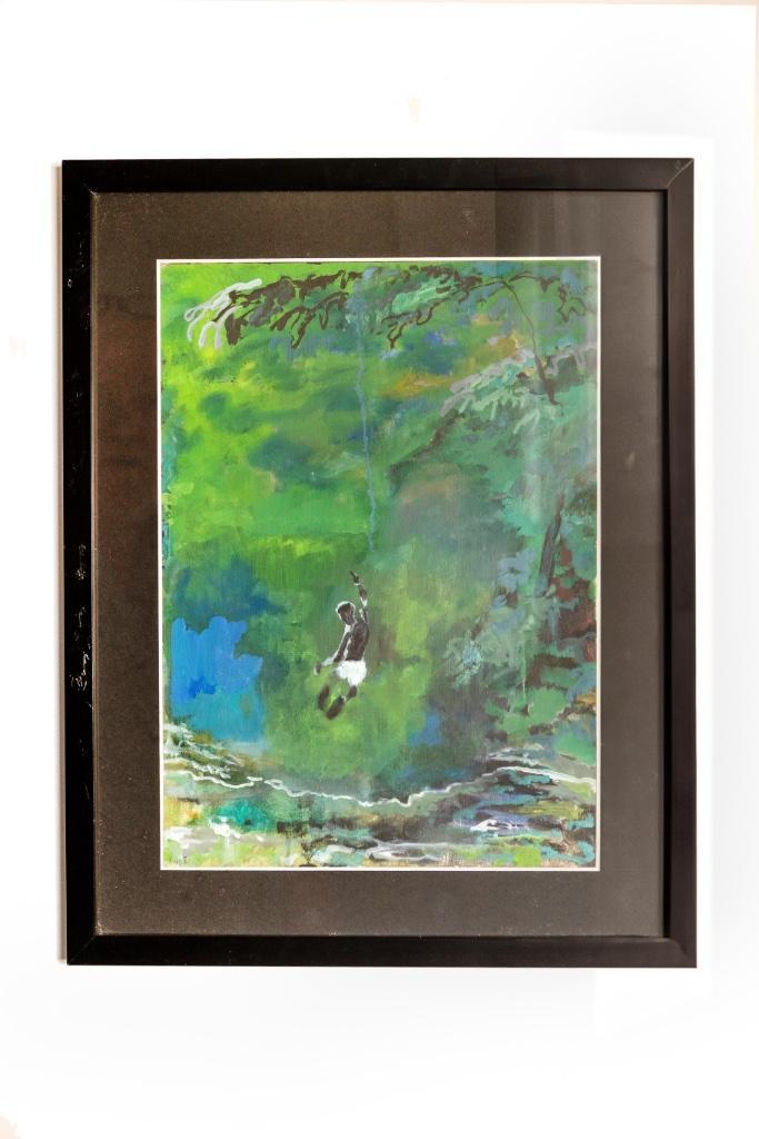 Modern schilderij op papier,  Bonneke Weber incl lijst 52x44, Antiek en Kunst, Kunst | Schilderijen | Modern, Ophalen