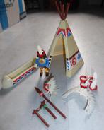 Playmobil indiaan met wigwam en kano, Gebruikt, Ophalen of Verzenden, Los playmobil