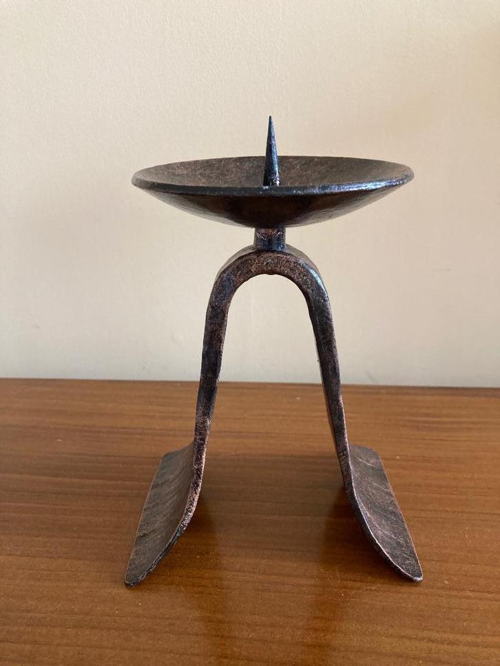 Vintage Brutalist kandelaar, Huis en Inrichting, Woonaccessoires | Kandelaars en Kaarsen, Gebruikt, Kandelaar, Minder dan 25 cm