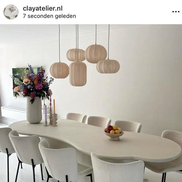 Beton ciré eettafel, Huis en Inrichting, Tafels | Eettafels, Nieuw, Vijf personen of meer, Ovaal, Ophalen